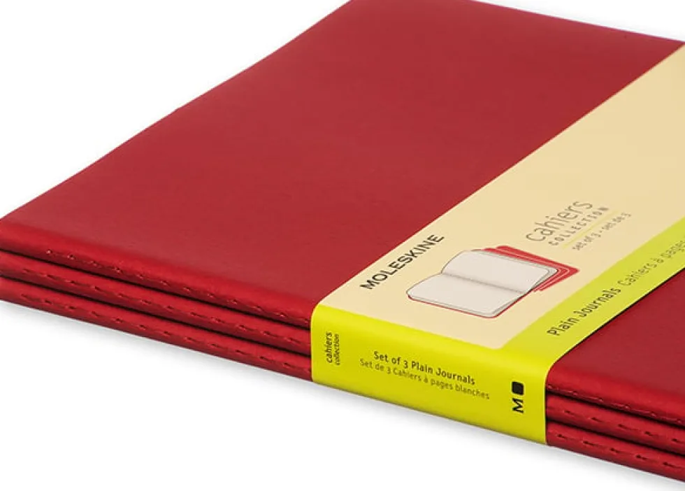 Cahier Journal Olinjerad XL Röd 3-Pack