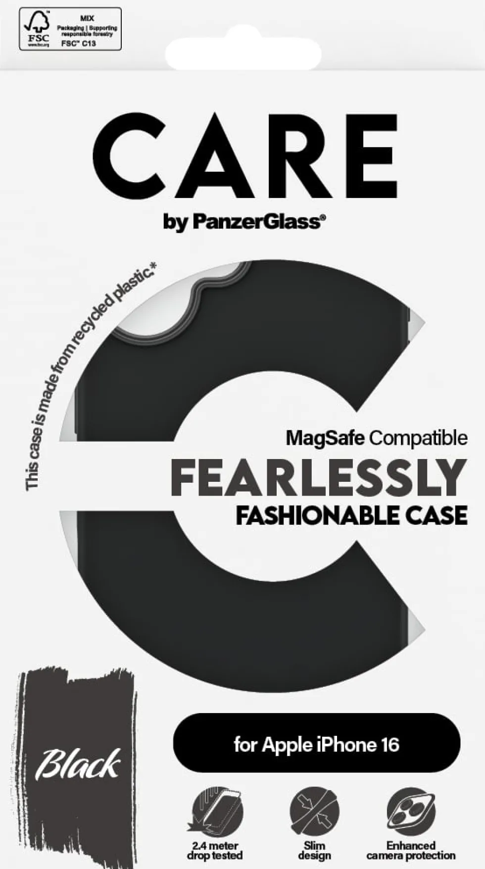 CARE iPhone 16 Case Black w. MagSafe