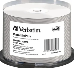 CD-R AZO, 52X, DL + Wide Thermal Printable (50)