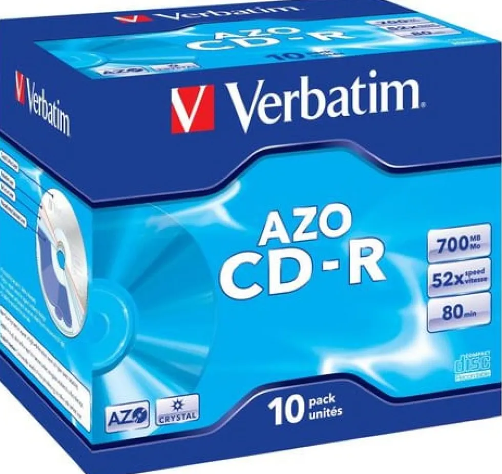 CD-R VERBATIM AZO 700MB 10/fp