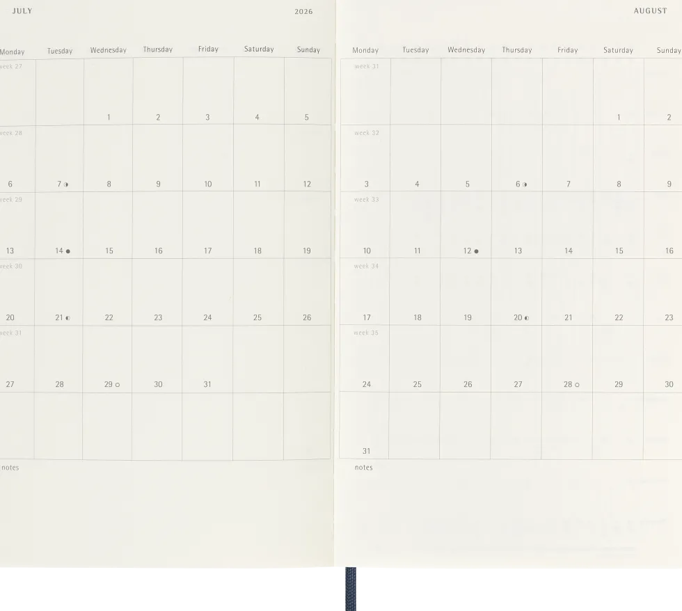 Classic Soft 18M 25/26 WeekNote Large Sapphire Blue