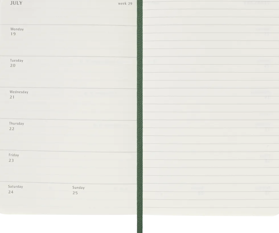 Classic Soft 12M Week Note Pocket Myrtle Green 2027