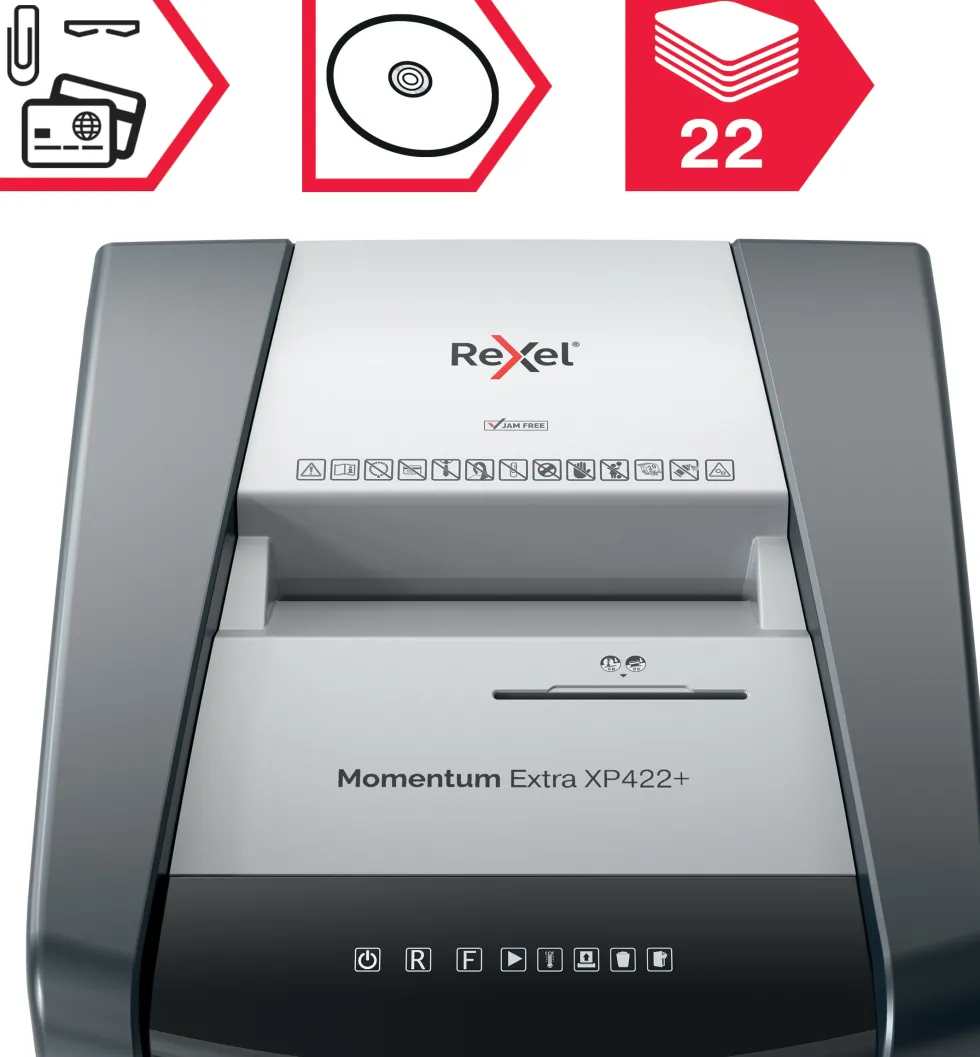 Dokumentförstörare Rexel Momentum Extra XP422+P4