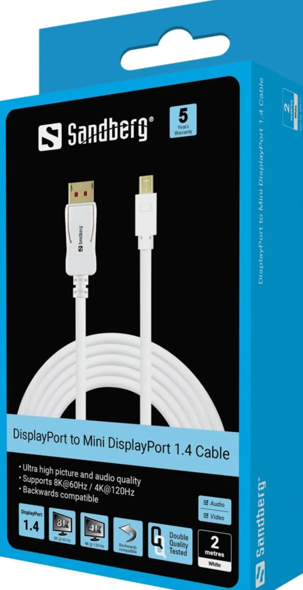 DP-MiniDP 1.4 8K/60Hz, White (2m)