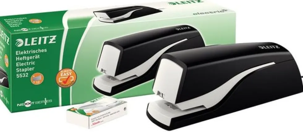 Elhäftare Leitz 5532 svart, 10ark