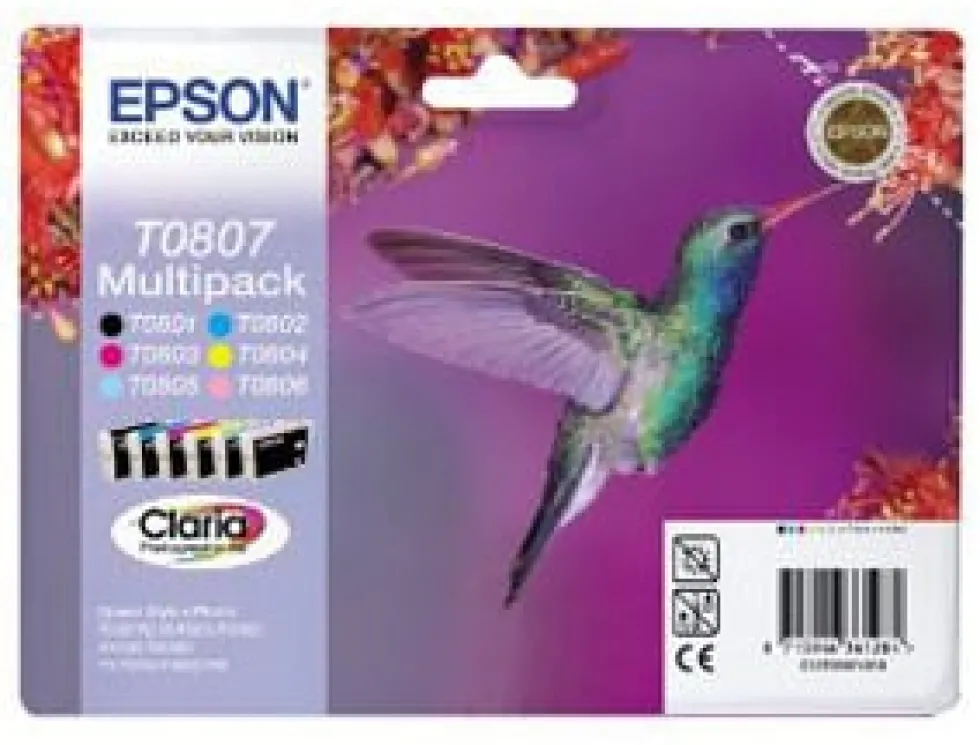 Epson T0807 Multipack - 44.4 ml - svart, gul,