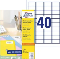 Etikett AVERY 45,7x25,4mm 4000/fp