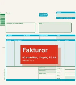 Fakturablock A4 2/3, 2x50 blad, 5st
