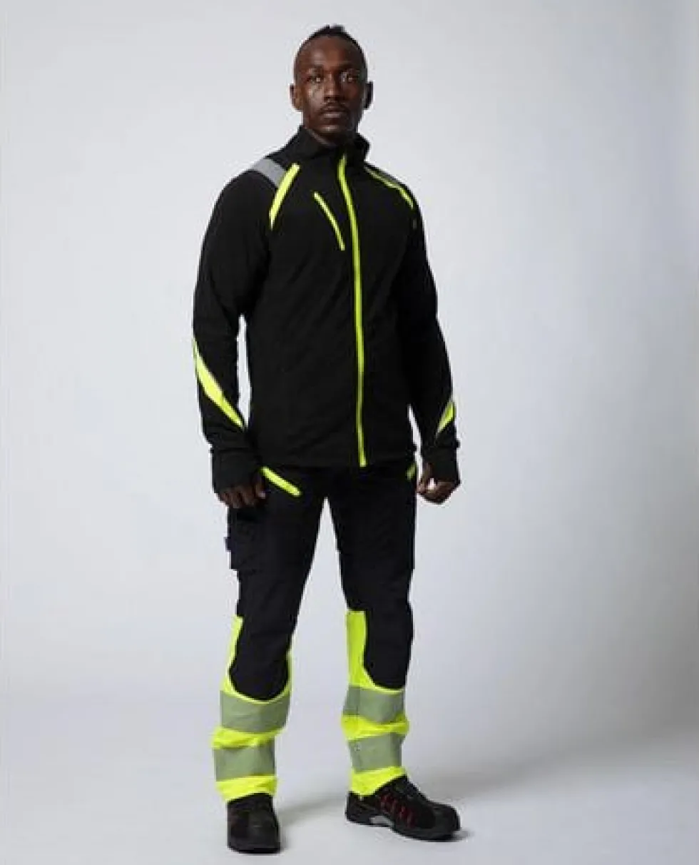 Fleecejacka PROJOB 2328 svart/gul 3XL