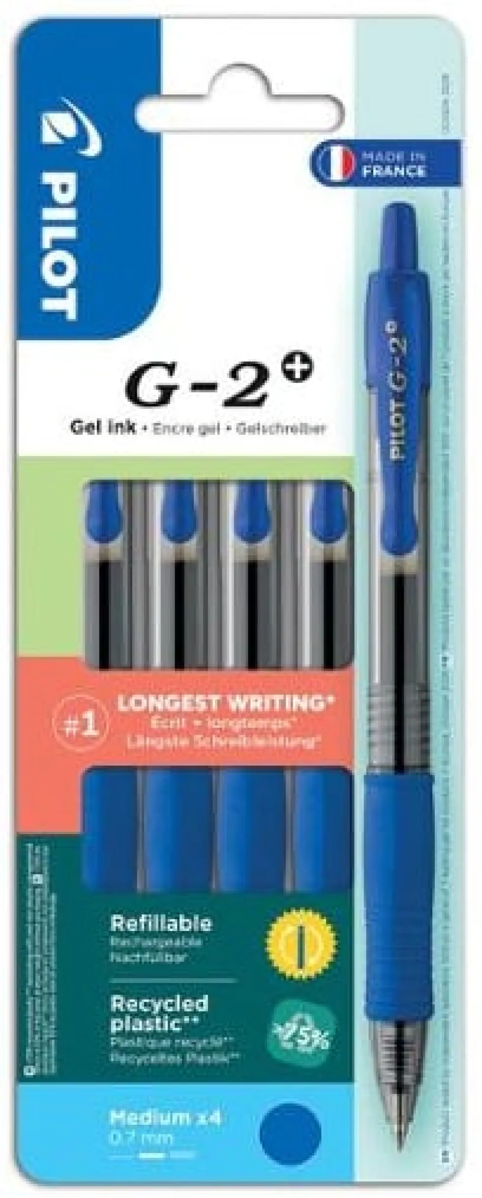 Gelpenna PILOT G2 Plus 0,7 blå 4/fp