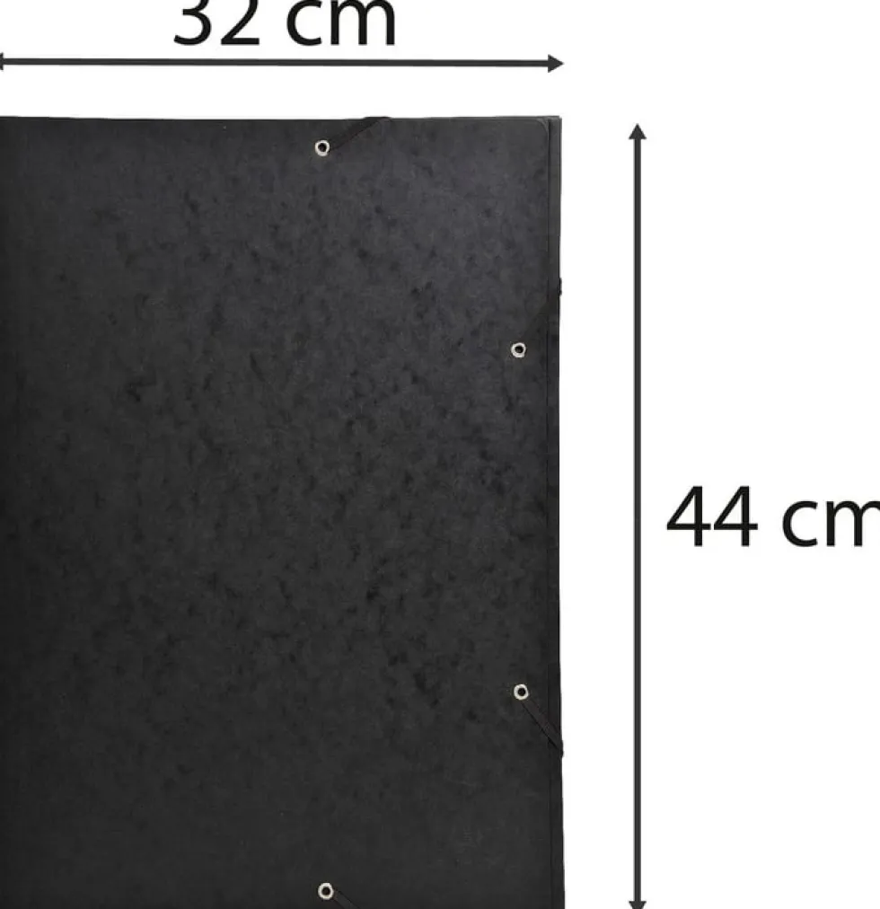 Gummibandsmapp 3-klaff A3 600g svart