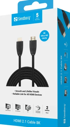 HDMI 2.1 Cable 8K, Black (2m)