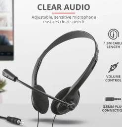 Headset TRUST HS-2100 On-Ear 3,5mm
