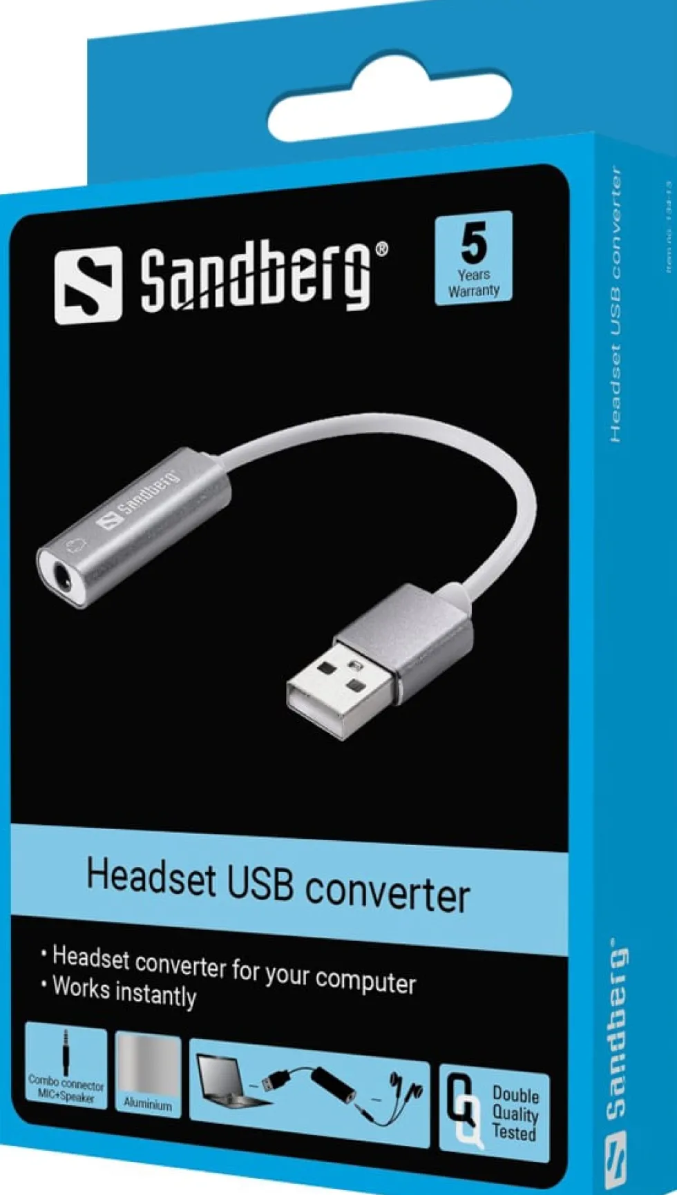 Headset USB converter, Silver/White