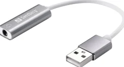 Headset USB converter, Silver/White