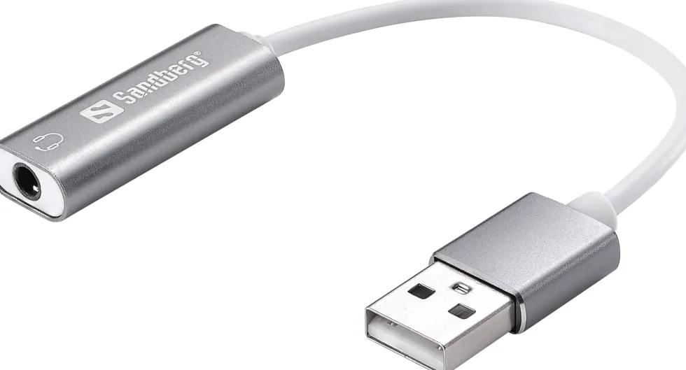 Headset USB converter, Silver/White
