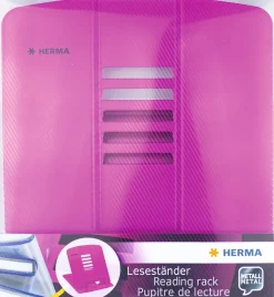 Herma bokstöd i metall rosa