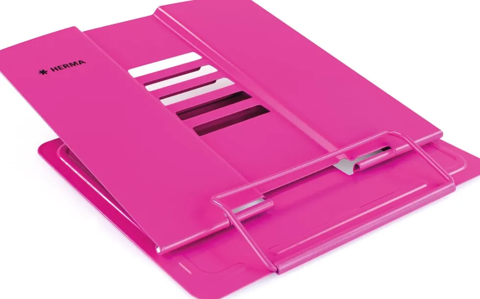 Herma bokstöd i metall rosa