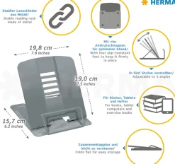 Herma bokstöd i metall vit