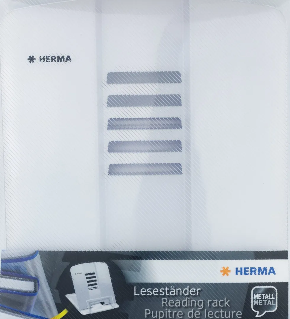 Herma bokstöd i metall vit
