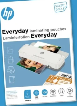 HP Laminat lågvärme Starter Set, 80 mic. (100)