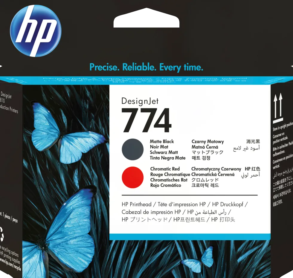 HP 774 Matte Black/Chromatic Red Printhead