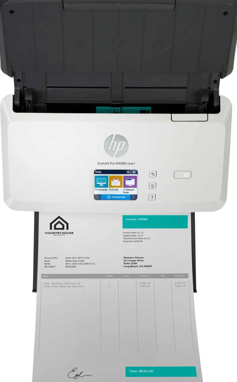 HP ScanJet Pro N4000 snw1 sheet-feed scanner