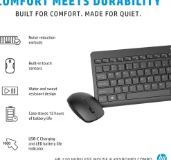 HP 230 Wireless Desktop set, Black - Nordic (Consumer)