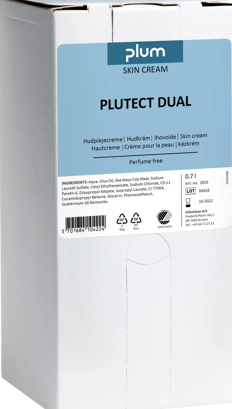 Hudskyddskräm PLUM Plutec Dual 700ml