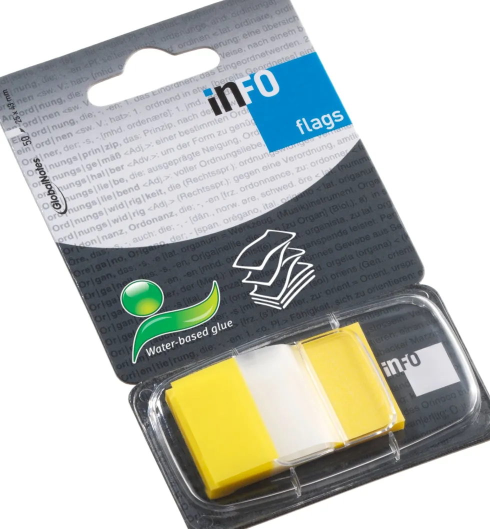 Index INFO NOTES 25x43mm gul 50/fp