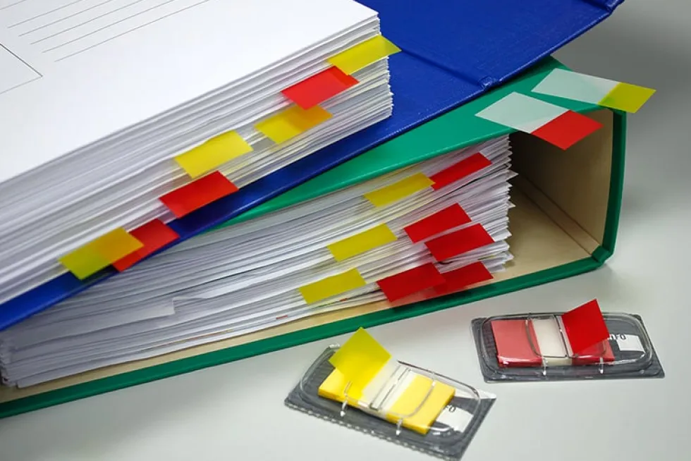Index INFO NOTES 25x43mm gul 50/fp