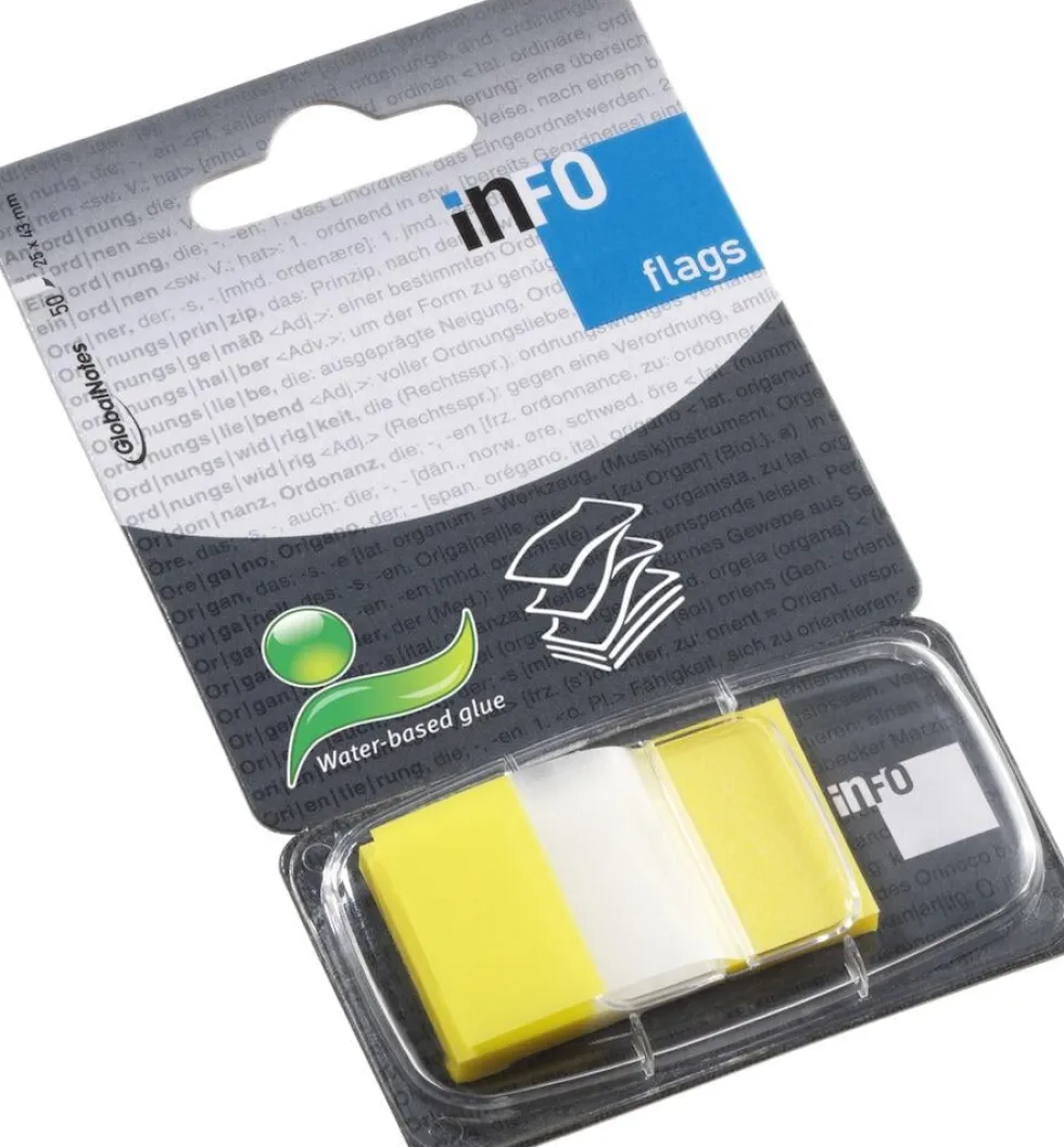 Index INFO NOTES 25x43mm gul 50/fp