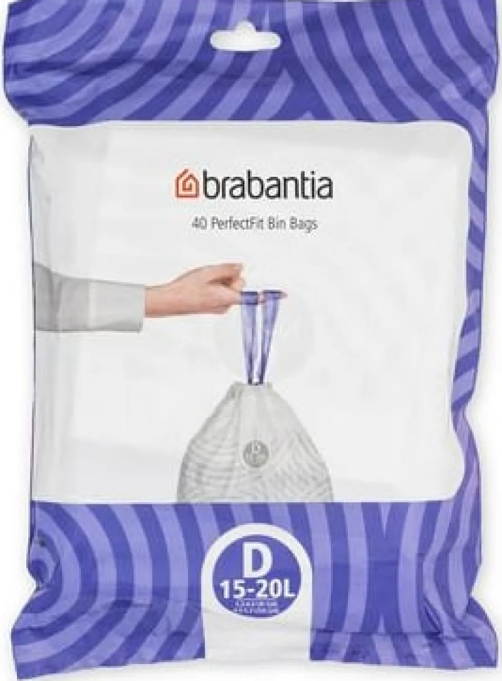Insatspåse D BRABANTIA 15-20L vit 40/fp