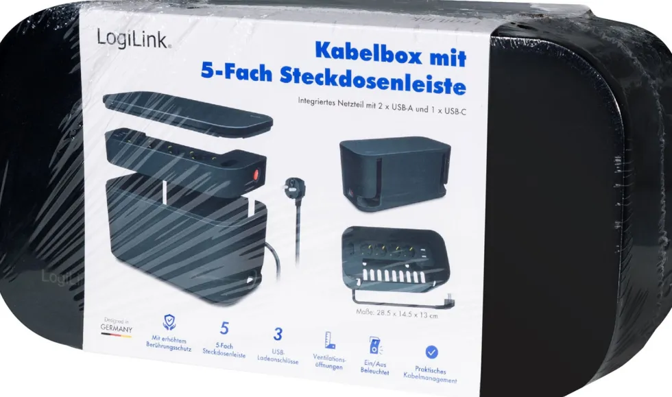 Kabelgömma med grenuttag svart