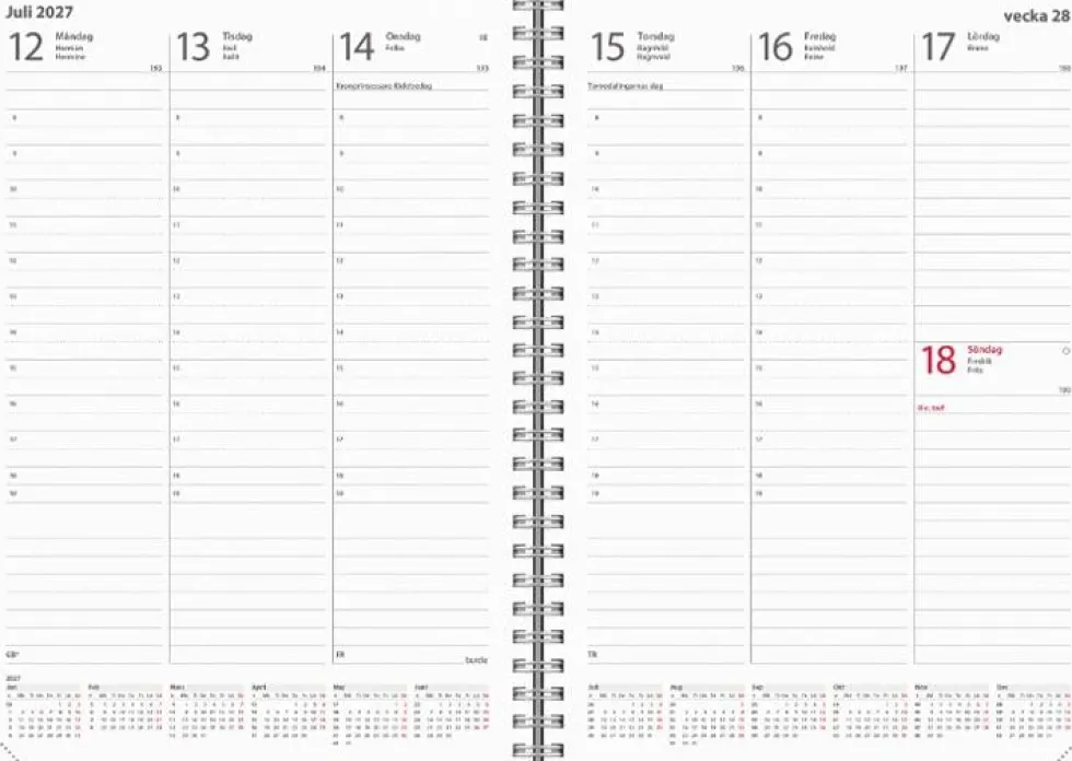 Kalender Weekly A5 Eco Line 2027