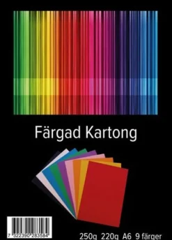 Kartong A6 220g, 9 färger, 0,25kg