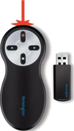 Kensington Wireless Presenter w/Red Laser, Black