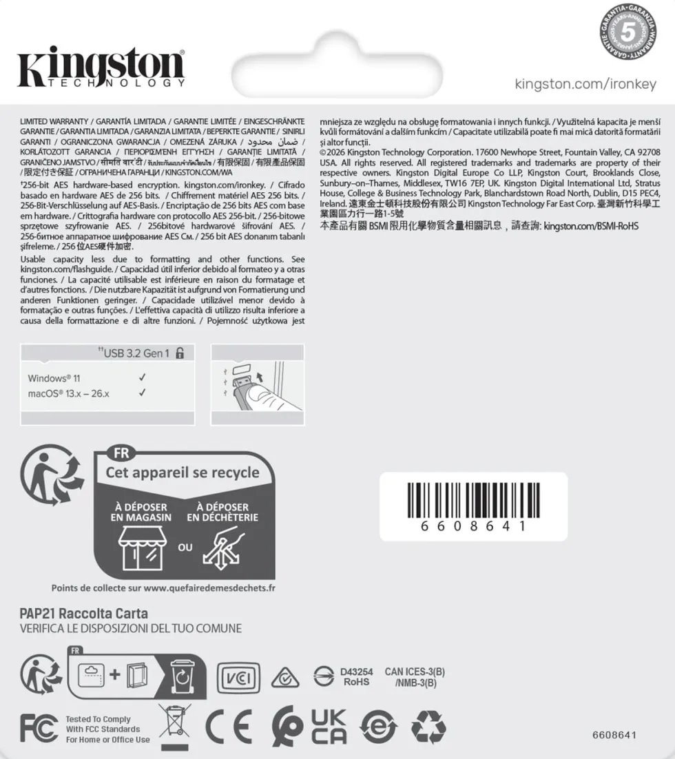 Kingston IronKey Locker+ 50 G2 - USB flash-enhet - krypterat