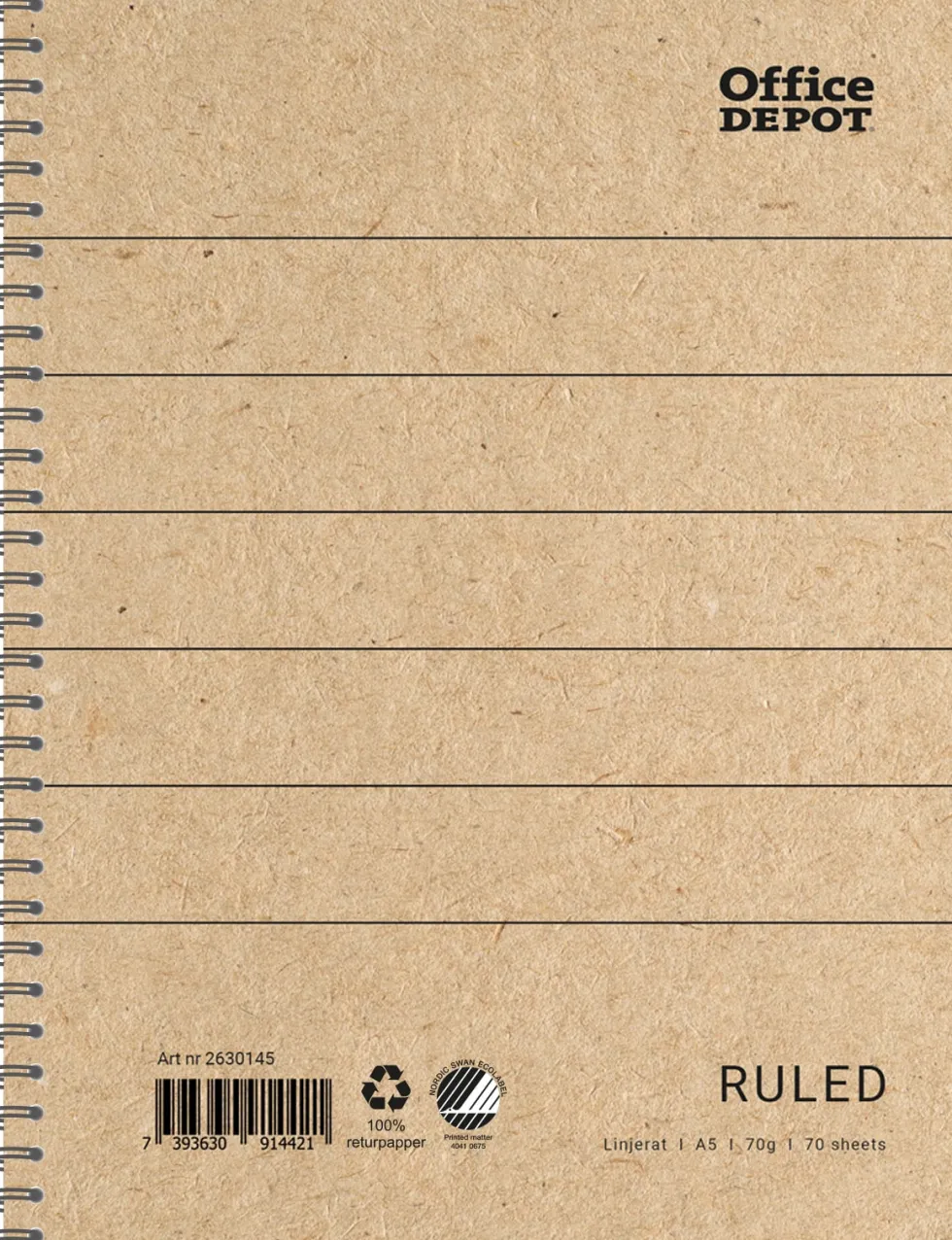 Kollegieblock Recycle A5 linj