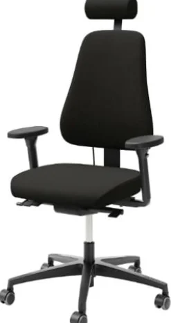 Kontorsstol LANAB LD 6340 Multisynkron, svankstöd, svart textil