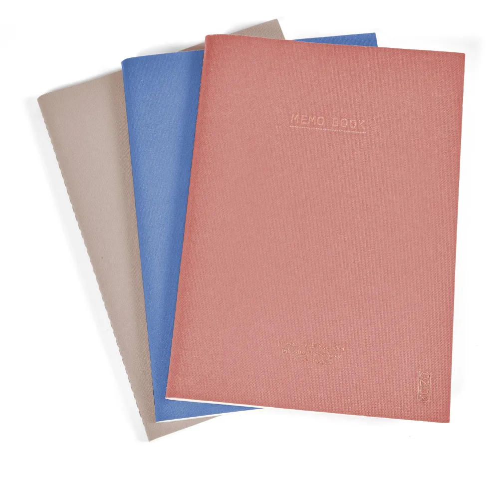 KOZO Skrivhäfte A5 3 Pack Sand Windsurfer Muted Blush