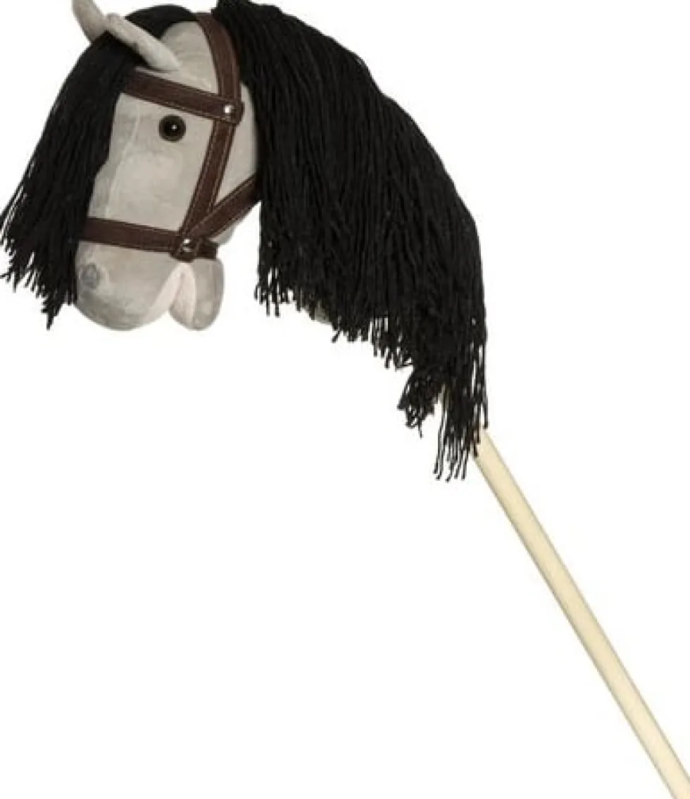 Käpphäst med tyglar grå 80cm