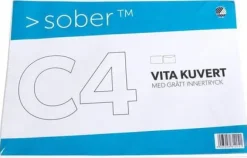 Kuvert C4 Fukthäftade, vit, 5/fp