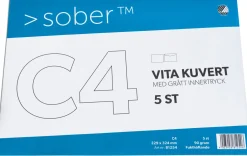 Kuvert C4 Fukthäftade, vit, 5/fp
