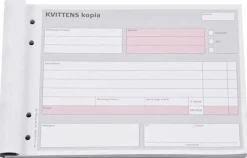 Kvittens A5 Liggande med kopia, 2x50 blad
