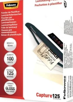 Laminat FELLOWES 60x90mm 125mic 100/fp