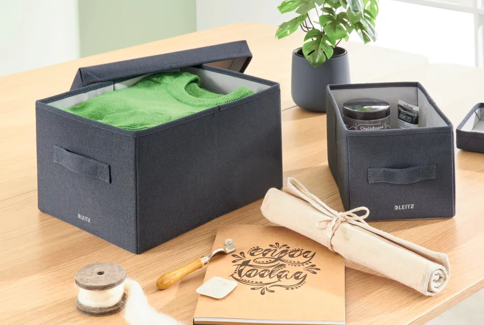 Leitz Förvaringsbox i tyg med lock M 2st