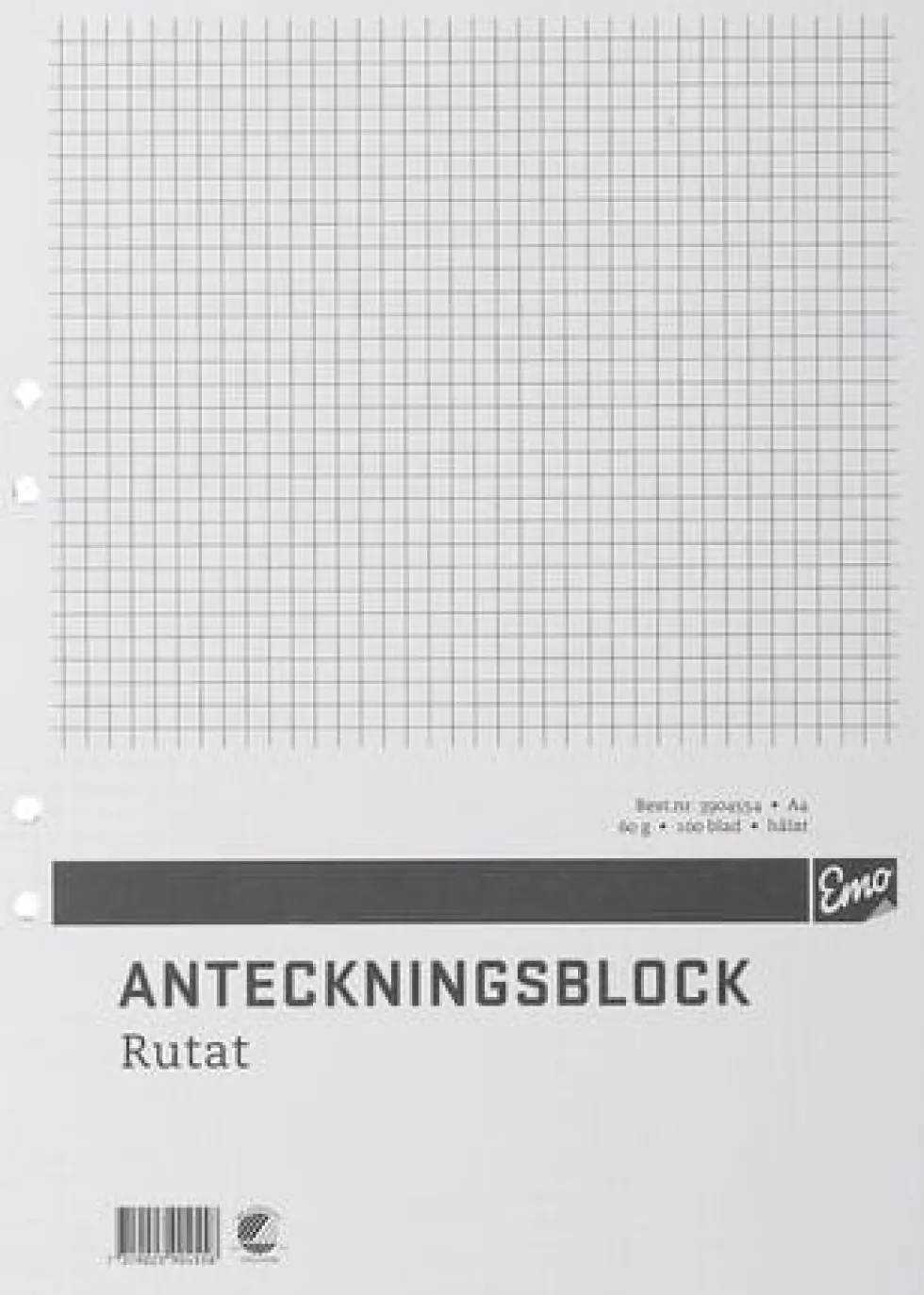 Limblock kortsida A4, rutigt, 100bl, 5st