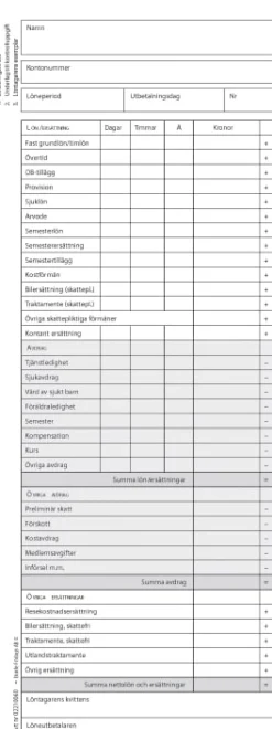 Lönespecifikation 100/fp