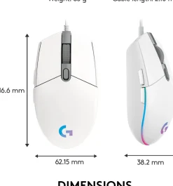 Logitech Gaming Mouse G203 LIGHTSYNC - Mus - optisk - 6 knappar